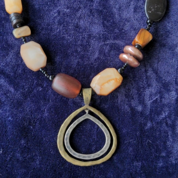 Silpada 925 sterling silver necklace w large natural pearls and other gemstones - Picture 2 of 12